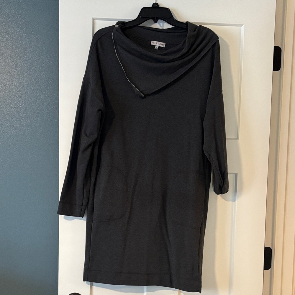 Thyme + Honey Gray cowl neck Dress
